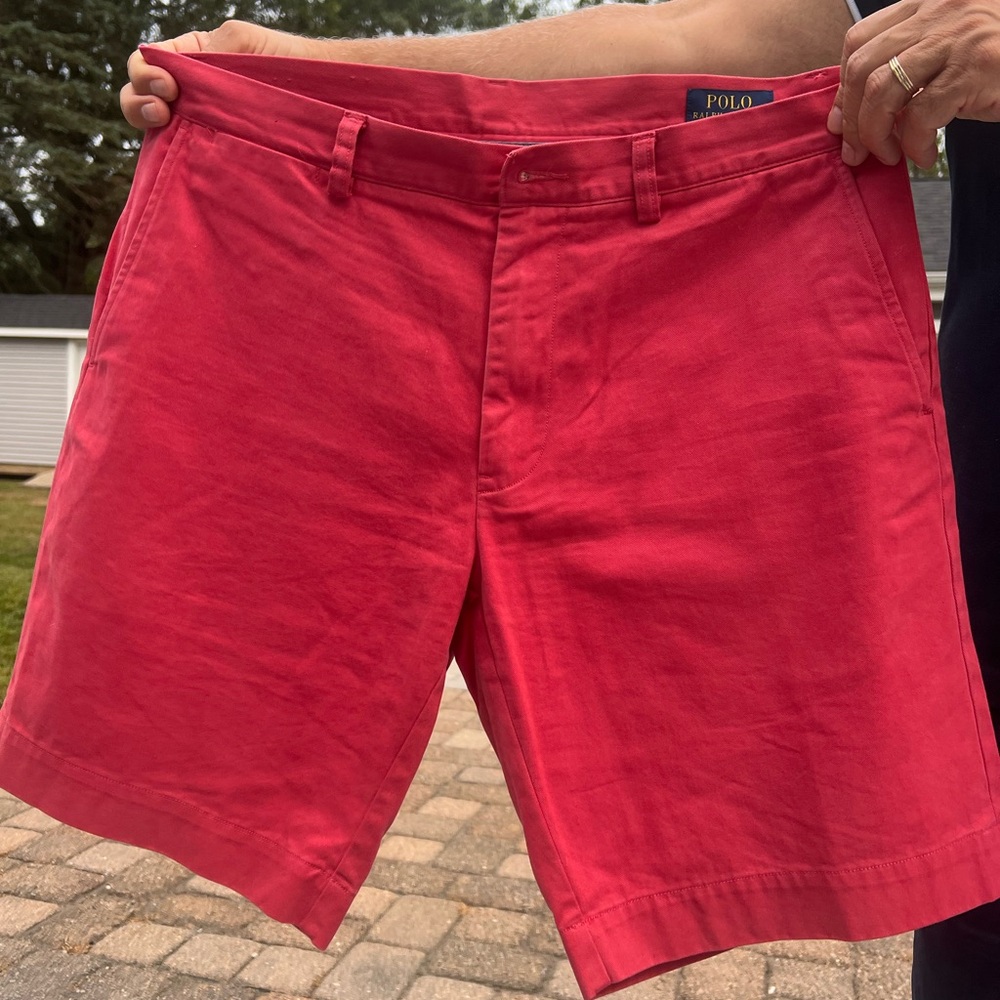 Polo by Ralph Lauren Men's Vibrant Red Flat Front Shorts